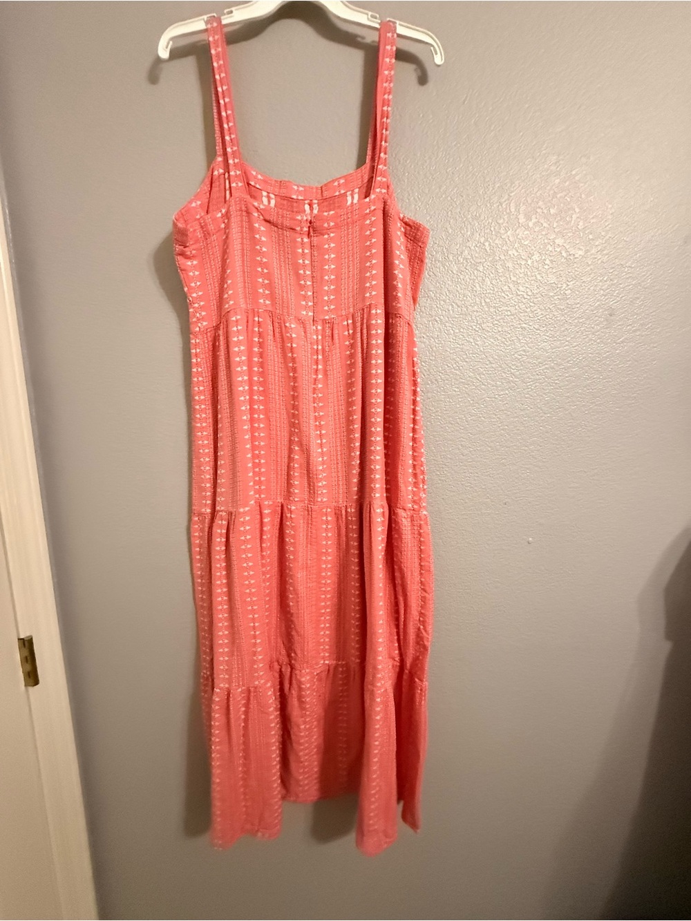 LOFT Coral-Pink Textured Maxi Dress - Picture 2 of 5